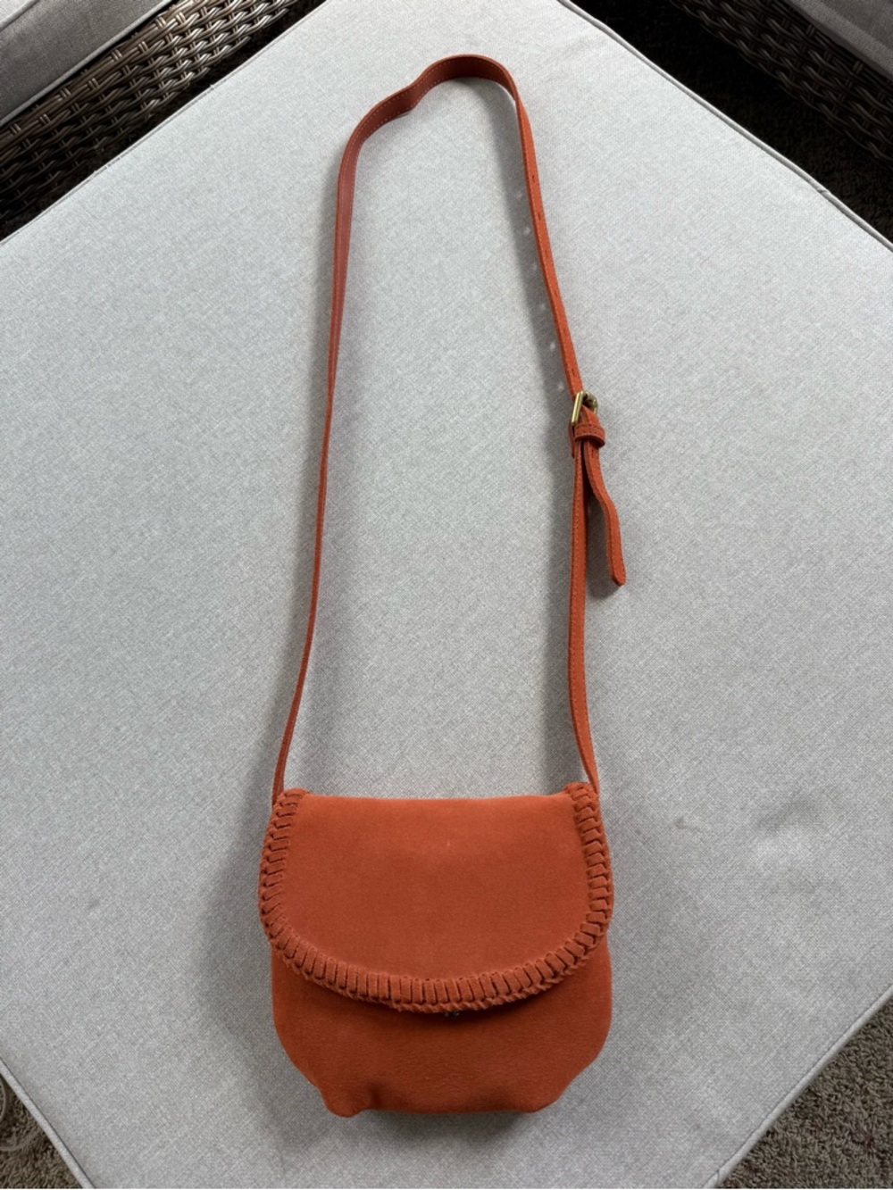 Lucky Brand Suede Crossbody Bag in Rust Orange - Stylish Everyday Shoulder Bag